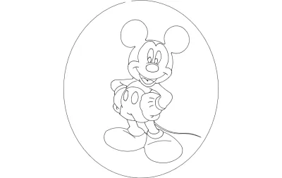 Mickey Mouse dxf Dosyası DXF çizimi