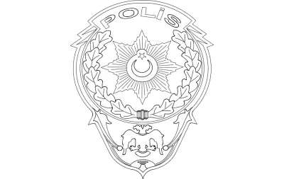 Polis Logosu dxf Dosyası DXF çizimi