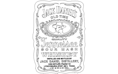 Jack Daniel's Tennessee Viskisi 2 dxf Dosyası DXF çizimi
