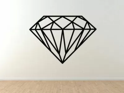 Lazer Kesim Geometrik Elmas Duvar Sanatı SVG çizimi