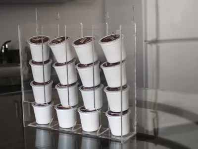 Lazer Kesim K-Cup Tutucu Duvar Montajı AI çizimi