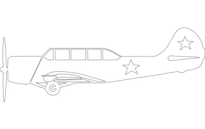 Yak-52 dxf Dosyası DXF çizimi