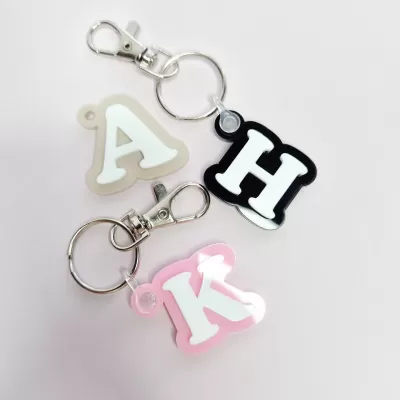 Lazer Kesim Tek Harfli Anahtarlık Alfabe Anahtarlık A-Z CDR çizimi