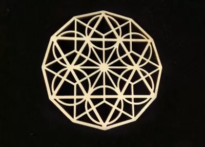 Lazer Kesim Kutsal Geometri Ahşap CDR çizimi