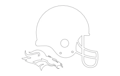 Denver Broncos Kaskı 3 boyutlu dxf Dosyası DXF çizimi
