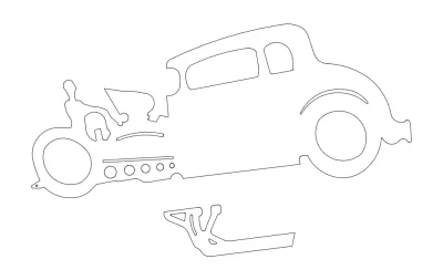 Hot Rod DXF Dosyası DXF çizimi