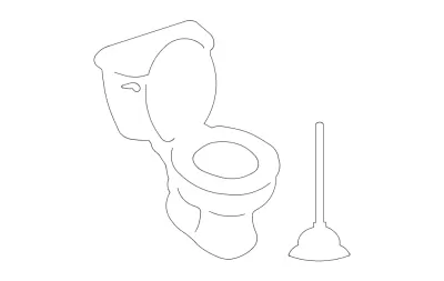 Tuvalet DXF Dosyası DXF çizimi