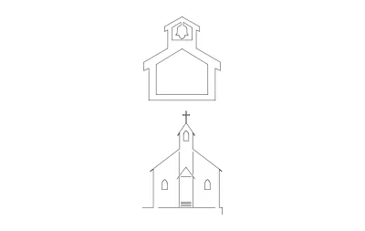 Kilise dxf Dosyası DXF çizimi