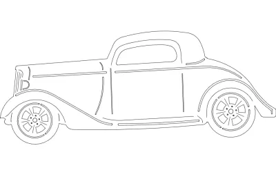34 Chevy DXF Dosyası DXF çizimi