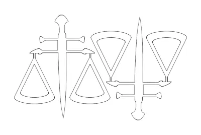 2 adalet terazisi 49x52 dxf Dosyası DXF çizimi