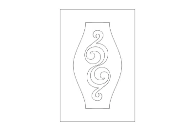 Kapı Süsü dxf Dosyası DXF çizimi