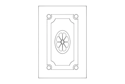 Kapı Süsü 4 dxf Dosyası DXF çizimi