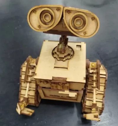 Lazer Kesim Wall-E 3D Puzzle DXF çizimi