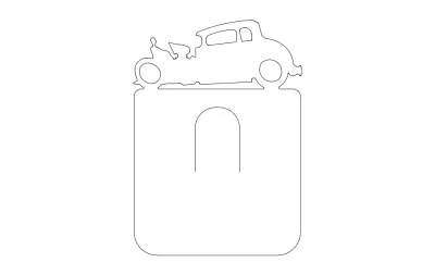 Kartvizitlik Araba dxf Dosyası DXF çizimi