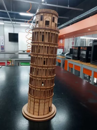 Lazer Kesim Pisa Kulesi DXF çizimi