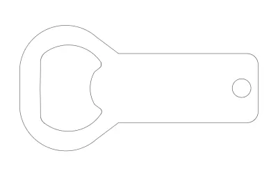 Şişe açacağı boş dxf dosyası DXF çizimi