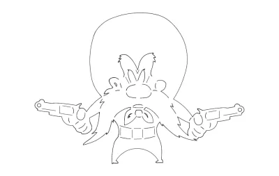 Yosemite Sam DXF Dosyası DXF çizimi