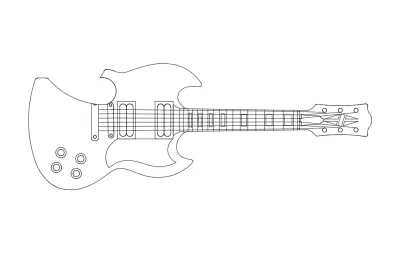 Gitar Açacağı dxf Dosyası DXF çizimi