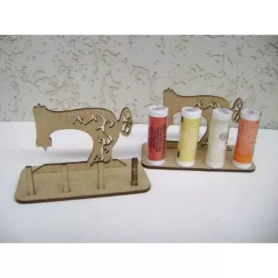 Lazer Kesim Dikiş Makinesi Şeklinde Makara İplik Tutucu CDR çizimi