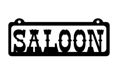 Batı tarzı Saloon tabelası DXF dosyası DXF çizimi