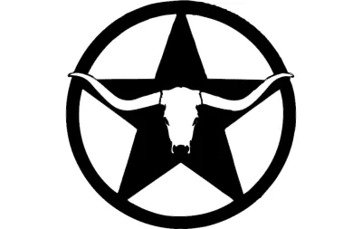 Batı uzun boynuzlu yıldız duvar sanatı dxf dosyası DXF çizimi