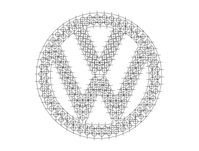 VW logosu DXF dosyası DXF çizimi
