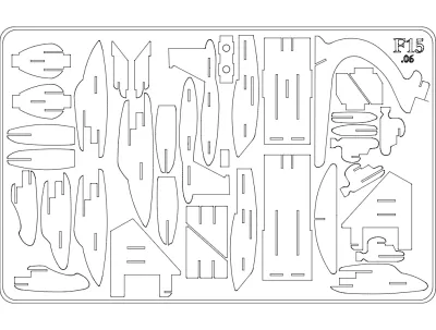 F15 yapboz dxf Dosyası DXF çizimi