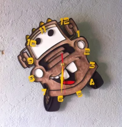 Lazer Kesim Tow Mater Duvar Saati CDR çizimi