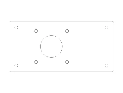 kayış-motor-montajı-90mm-motor dxf Dosyası DXF çizimi