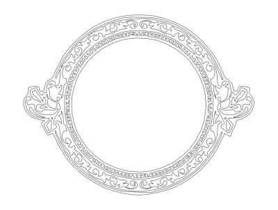 Havalı Daire Çerçeve dxf Dosyası DXF çizimi