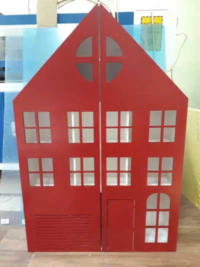 Lazer Kesim Kapılı Oyuncak Ev CDR çizimi