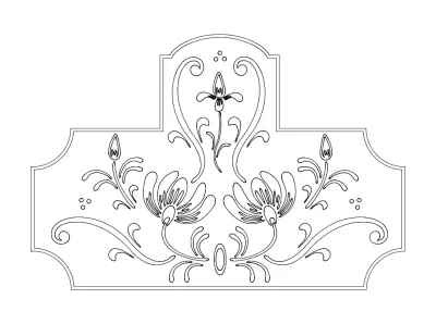 Çiçek Desenli dxf Dosyası DXF çizimi