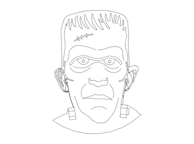 Frankenstein DXF Dosyası DXF çizimi