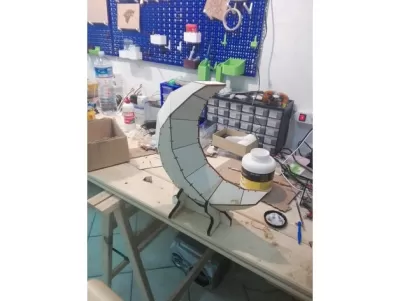 Lazer Kesim Düşük Poligonlu Ay DXF çizimi