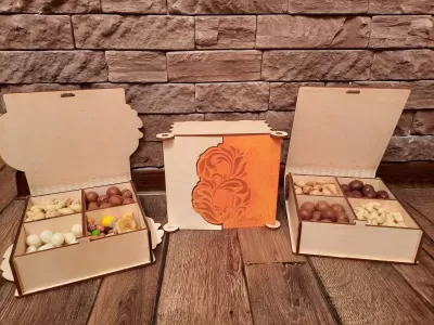 Lazer Kesim Ahşap Hediye Kutusu (Kadın İçin) CDR çizimi