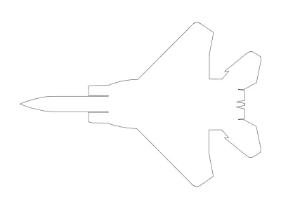 F15 Jet dxf Dosyası DXF çizimi