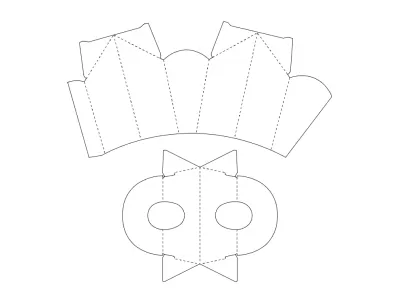 Karton Kutu Şablonu dxf Dosyası DXF çizimi