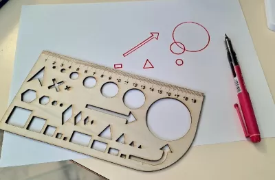 Lazer Kesim Çizim Şablon Cetveli SVG çizimi