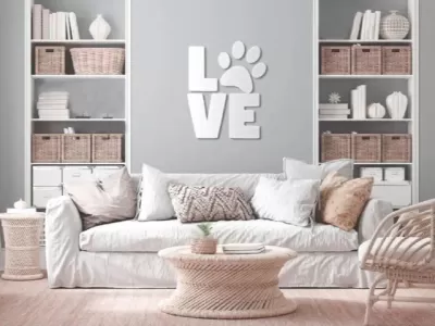 Lazer Kesim Aşk Evcil Hayvan Tabelası SVG çizimi