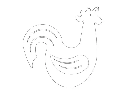 Horoz Ötüşü dxf Dosyası DXF çizimi