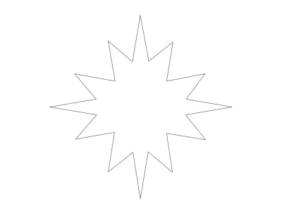 Yıldız 12pt dxf Dosyası DXF çizimi