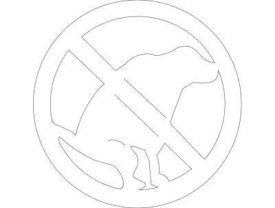 Köpek - Çiş Yapma İşareti dxf Dosyası DXF çizimi