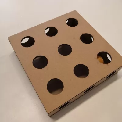 Lazer Kesim Kedi Oyuncağı Karton Kutu DXF çizimi