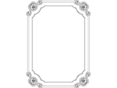Havalı Kenarlık Çerçevesi dxf Dosyası DXF çizimi