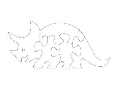 Dinozor Yapboz dxf Dosyası DXF çizimi