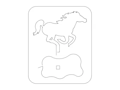 Mustang 2mm dxf Dosyası DXF çizimi
