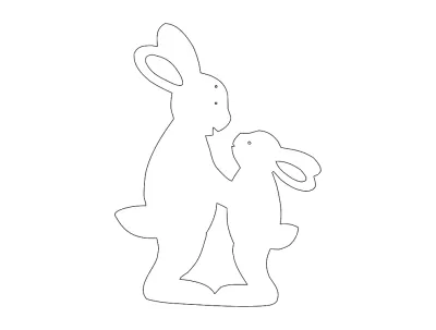 tavşan (Tavşanlar) dxf Dosyası DXF çizimi