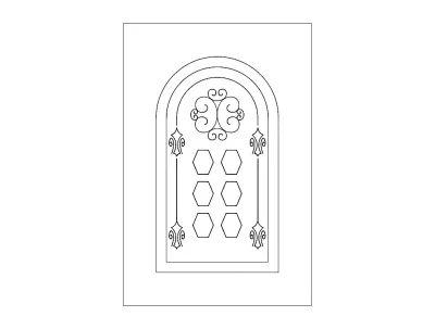 Kapı Tasarımı Kemer dxf Dosyası DXF çizimi