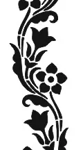 Çiçekler ve dekoratif desen dxf Dosyası DXF çizimi