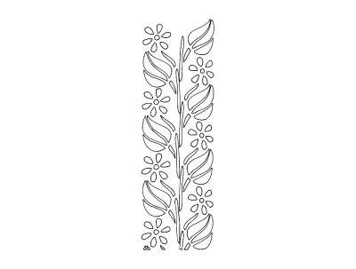 Desenli Çiçek Dxf Dosyası DXF çizimi